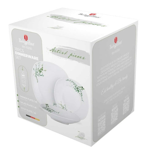  BH/10200, vajilla de 18 piezas, blanco, verde, vajilla de 18 piezas, cerámica/porcelana/gres, vajilla, juego, juego de cuenco y plato, vajilla de cerámica/porcelana, vajilla, juego de vajilla