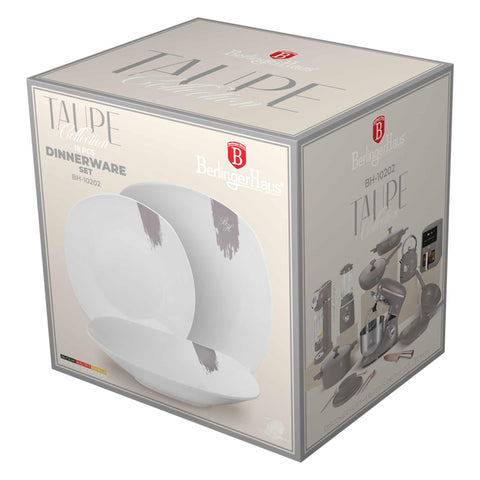  BH/10202, vajilla de 18 piezas, color topo, vajilla de 18 piezas, cerámica, porcelana, gres, juego de vajilla, juego de cuenco y plato, porcelana, vajilla, juego de vajilla