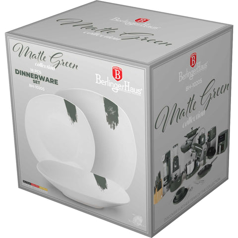  BH/10205, vajilla de 18 piezas, verde, vajilla de 18 piezas, cerámica, porcelana, gres, juego de vajilla, juego de cuencos y platos, porcelana, vajilla, juego de vajilla