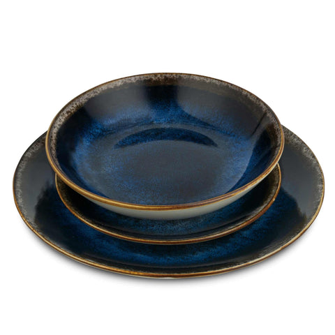  BH/10301, vajilla de 18 piezas, azul, vajilla de 18 piezas, cerámica, porcelana, gres, juego de vajilla, juego de cuencos y platos, porcelana, vajilla, juego de vajilla