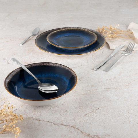  BH/10301, vajilla de 18 piezas, azul, vajilla de 18 piezas, cerámica, porcelana, gres, juego de vajilla, juego de cuencos y platos, porcelana, vajilla, juego de vajilla