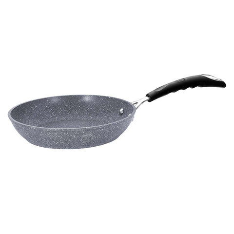 Product image of Frypan 24cm. Part of the Stone Touch Line . Features: • Material: forged aluminum • Handle: stainless stell with heat resistant silicone • Frypan Ø24*4,8 cm 1,7L • Color: grey REGISTERED DESIGN BY BERL.... (Studio view). Official Berlinger Haus product, boosted by Promintra sl.