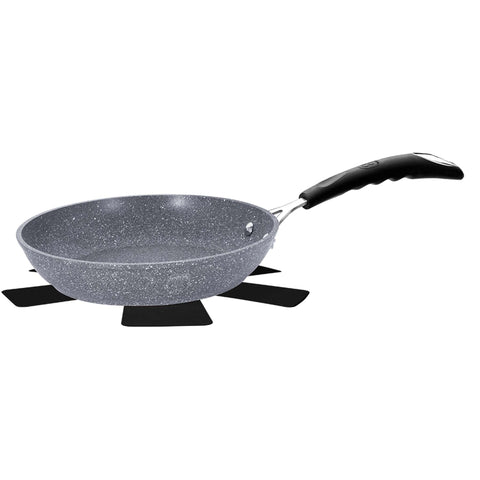 Product image of Frypan 24cm. Part of the Stone Touch Line . Features: • Material: forged aluminum • Handle: stainless stell with heat resistant silicone • Frypan Ø24*4,8 cm 1,7L • Color: grey REGISTERED DESIGN BY BERL.... (Studio view). Official Berlinger Haus product, boosted by Promintra sl.