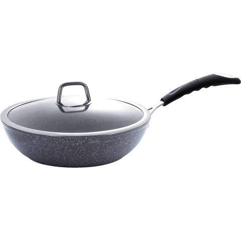 wok, wok con tapa, batería de cocina, cocinar, wok de 28 cm, gris, BH/1160