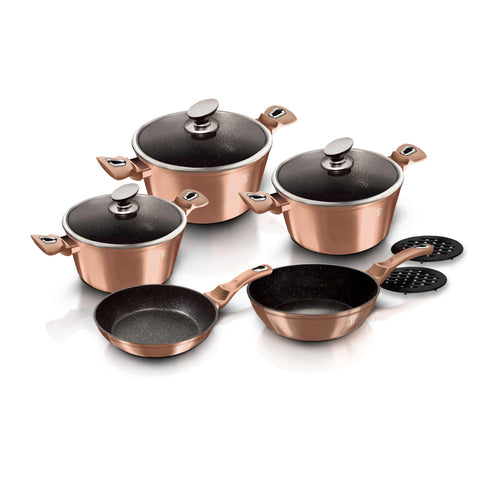  BH/1220N, BH/1220NN, BH/7029, Juego de utensilios de cocina de 10 piezas, Oro rosa, Juego de utensilios de cocina de 10 piezas, Juego de utensilios de cocina, Ollas y sartenes, Juego de ollas y sartenes, Juego, Cocina, Utensilios de cocina, Ollas y cacerolas