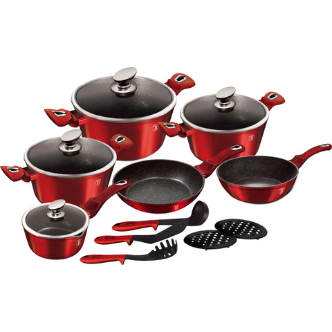 BH/1226N, BH/1226NN, BH/7035, BH/7035N, Juego de utensilios de cocina de 15 piezas, Burdeos, Rojo, Juego de utensilios de cocina de 15 piezas, Juego de utensilios de cocina, Ollas, Juego de ollas, Ollas y sartenes, Juego de ollas y sartenes, Juego, Utensilios de cocina, Cocina, Utensilios de cocina, Ollas y cacerolas