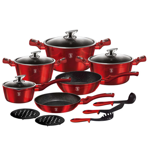  BH/1226NN, BH/1226N, BH/7035, BH/7035N, juego de utensilios de cocina de 15 piezas, burdeos, rojo, juego de utensilios de cocina de 15 piezas, juego de utensilios de cocina, ollas, juego de ollas, ollas y sartenes, juego de ollas y sartenes, juego, herramientas de cocina, cocina, utensilios de cocina, ollas y cazuelas
