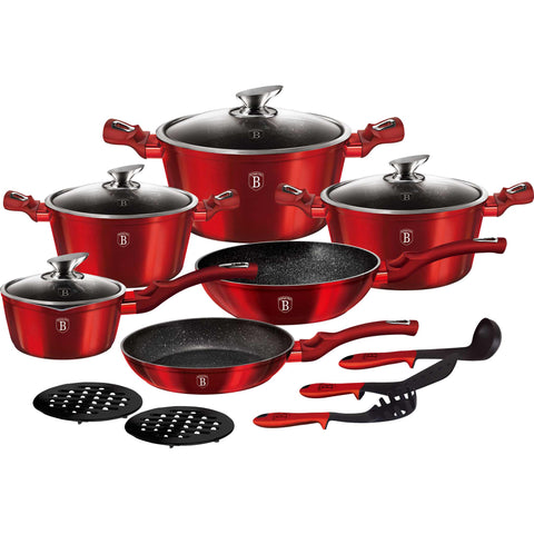 BH/1226N, BH/1226NN, BH/7035, BH/7035N, Juego de utensilios de cocina de 15 piezas, Burdeos, Rojo, Juego de utensilios de cocina de 15 piezas, Juego de utensilios de cocina, Ollas, Juego de ollas, Ollas y sartenes, Juego de ollas y sartenes, Juego, Utensilios de cocina, Cocina, Utensilios de cocina, Ollas y cacerolas