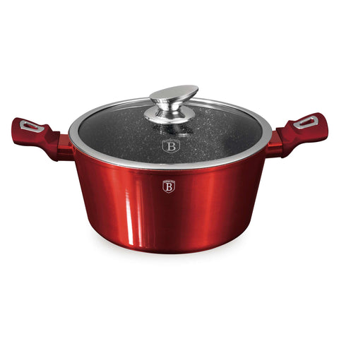  BH/1257N, BH/1257NN, Cacerola con tapa 24cm, Borgoña, Rojo, Cacerola 24 cm, Cacerola, Olla, Cacerola con tapa, Batería de cocina, Cocina, Ollas y cazuelas