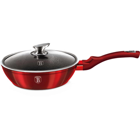  BH/1259N, Sartén honda con tapa 24cm, Burdeos, Rojo, Sartén honda 24 cm, Sartén, Sartén honda, Sartén honda con tapa, Sartén, Batería de cocina, Cocina, Sartenes