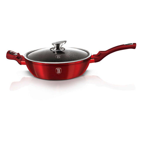  BH/1260N, Sartén honda con tapa 28cm, Burdeos, Rojo, Sartén honda 28 cm, Sartén, Sartén honda, Sartén honda con tapa, Sartén, Batería de cocina, Cocina, Sartenes