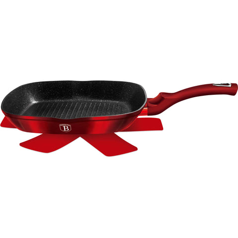  BH/1271N,BL-3989,BH/1271NPR,BH/1947,Sartén grill 28cm,Borgoña,Rojo,Sartén grill 28 cm,Sartén,Sartén grill,Utensilios de cocina,Cocinar,Sartenes