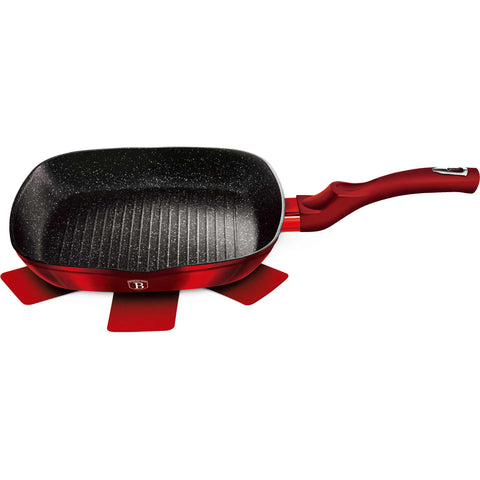  BH/1271N,BL-3989,BH/1271NPR,BH/1947,Sartén grill 28cm,Borgoña,Rojo,Sartén grill 28 cm,Sartén,Sartén grill,Utensilios de cocina,Cocinar,Sartenes