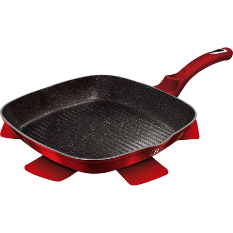  BH/1271N,BL-3989,BH/1271NPR,BH/1947,Sartén grill 28cm,Borgoña,Rojo,Sartén grill 28 cm,Sartén,Sartén grill,Utensilios de cocina,Cocinar,Sartenes