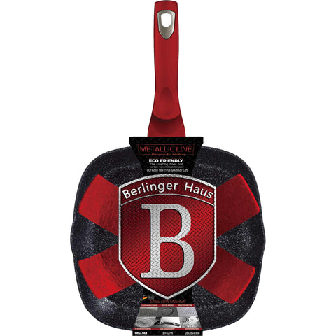  BH/1271N,BL-3989,BH/1271NPR,BH/1947,Sartén grill 28cm,Borgoña,Rojo,Sartén grill 28 cm,Sartén,Sartén grill,Utensilios de cocina,Cocinar,Sartenes