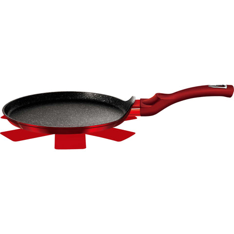 sartén para panqueques, utensilios de cocina, cocinar, sartén para panqueques de 25 cm, burdeos, rojo, RENEW, BH/1272N, BH/1272NPR