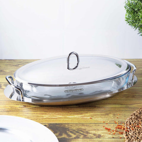 Contenedor De Alimentos Y Bandeja Para Servir 2 En 1 Ovalado De 3 L, Imagen lifestyle