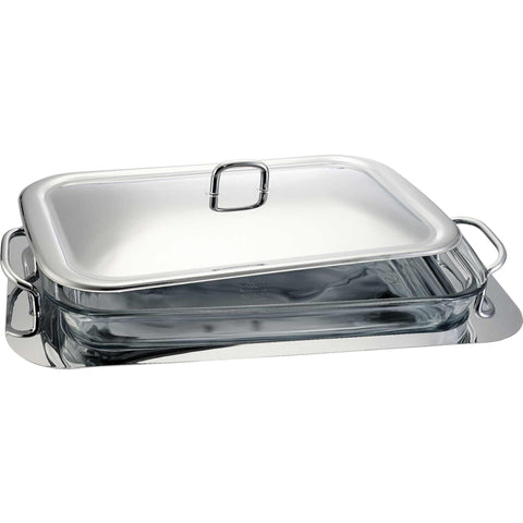 BH/1386, recipiente para alimentos y bandeja para servir 2 en 1 rectangular 3L, acero inoxidable, calentador de alimentos, calentador de alimentos, recipiente para alimentos, bandeja para servir, rectangular