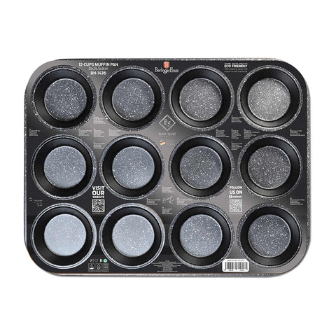  BH/1436, Molde para muffins de 12 tazas, Negro, Utensilios para hornear, Molde para muffins de 12 tazas, Molde para muffins, Muffin, Horneado