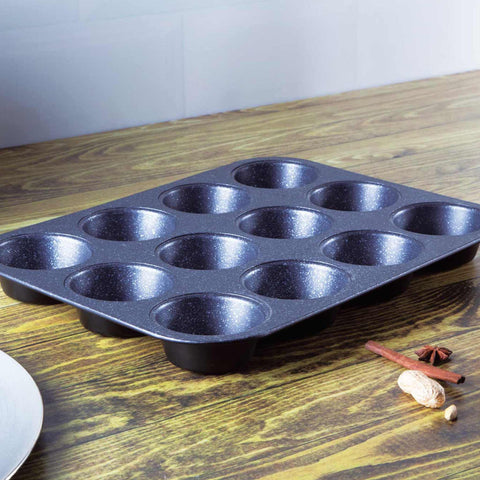  BH/1436, Molde para muffins de 12 tazas, Negro, Utensilios para hornear, Molde para muffins de 12 tazas, Molde para muffins, Muffin, Horneado
