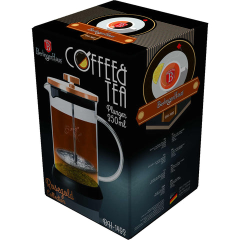  BH/1493, Cafetera de émbolo para café y té de 350 ml, Oro rosa, Cafetera de émbolo para café y té, Cafetera de émbolo para café y té, Prensa francesa, Electrodomésticos de cocina, Cafetera