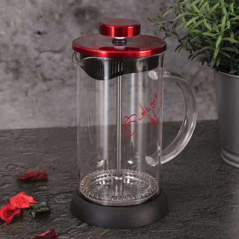 Cafetera de émbolo para café y té, prensa francesa, cafetera de émbolo para café y té, burdeos/rojo, BH/1496