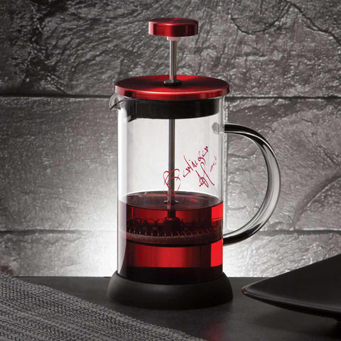 Cafetera de émbolo para café y té, prensa francesa, cafetera de émbolo para café y té, burdeos/rojo, BH/1496