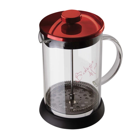  BH/1497, Cafetera de émbolo para café y té de 600 ml, color burdeos, rojo, cafetera de émbolo para café y té, cafetera de émbolo para café y té, prensa francesa, electrodomésticos de cocina, cafetera