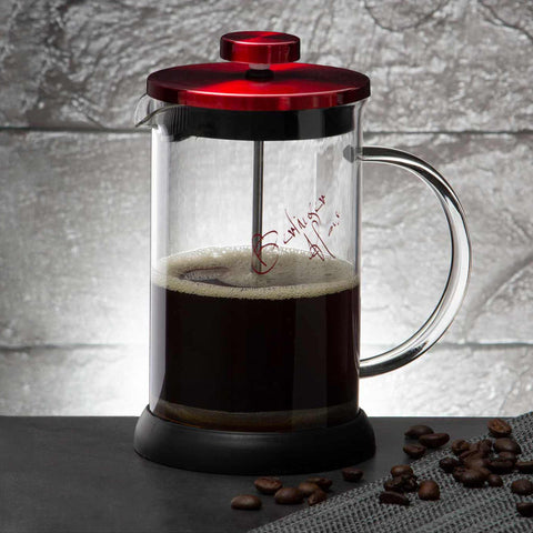 Cafetera de émbolo para café y té, prensa francesa, cafetera de émbolo para café y té, burdeos/rojo, BH/1498