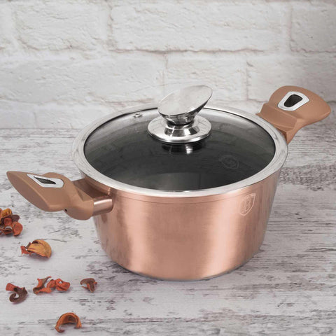  BH/1514N, BH/1514NN, Cacerola con tapa de 20 cm, Oro rosa, Cacerola de 20 cm, Cacerola, Olla, Cacerola con tapa, Batería de cocina, Cocina, Ollas y cazuelas
