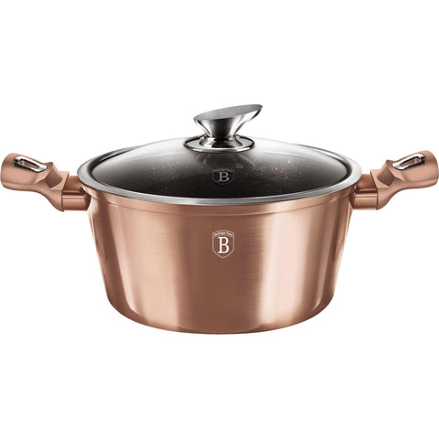 BH/1514N, Cacerola con tapa 20cm, oro rosa, cacerola 20 cm, cacerola, olla, cacerola con tapa, batería de cocina, cocinar, Berlinger Haus, Promintra