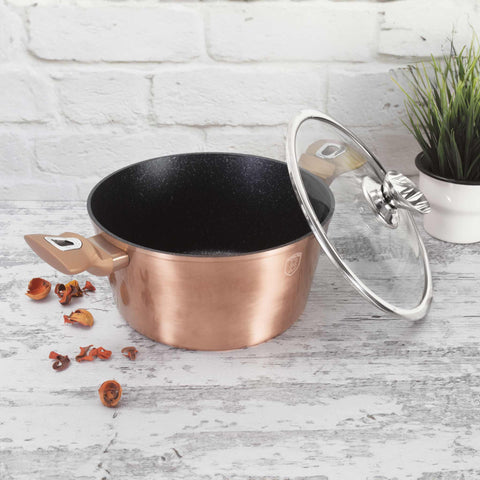  BH/1515N, BH/1515NN, Cacerola con tapa de 24 cm, Oro rosa, Cacerola de 24 cm, Cacerola, Olla, Cacerola con tapa, Batería de cocina, Cocina, Ollas y cazuelas