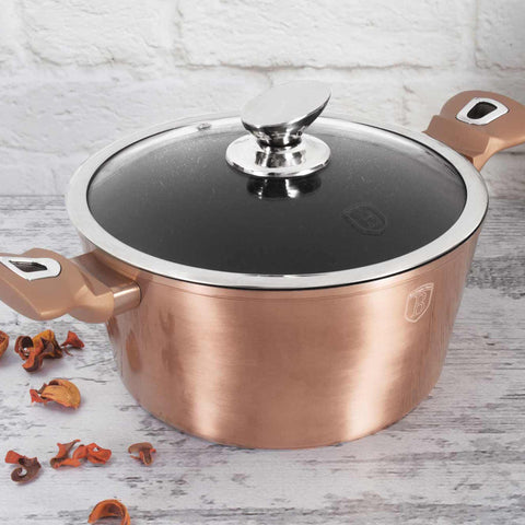  BH/1515N, BH/1515NN, Cacerola con tapa de 24 cm, Oro rosa, Cacerola de 24 cm, Cacerola, Olla, Cacerola con tapa, Batería de cocina, Cocina, Ollas y cazuelas
