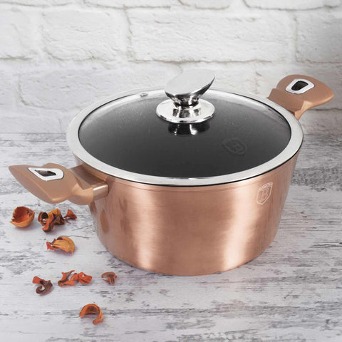  BH/1515N, BH/1515NN, Cacerola con tapa de 24 cm, Oro rosa, Cacerola de 24 cm, Cacerola, Olla, Cacerola con tapa, Batería de cocina, Cocina, Ollas y cazuelas