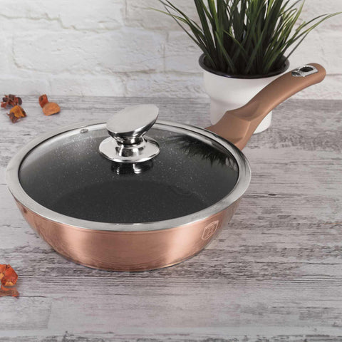 BH/1517N,BH/1517WM,Sartén honda con tapa 24cm,Oro rosa,Sartén honda 24 cm,Sartén,Sartén honda,Sartén honda con tapa,Sartén,Utensilios de cocina,Cocinar,Sartenes