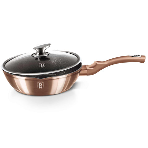 batería de cocina, BH/1517N, BH/1517WM, cocina, cookwareset, frypan, Metallic Line Rose Gold Edition, oro rosa, sartén, sartén honda, sartén honda 24 cm, sartén honda con tapa, Sartén honda con tapa 24cm, Metallic Line Rose Gold Edition, cookwareset, frypan