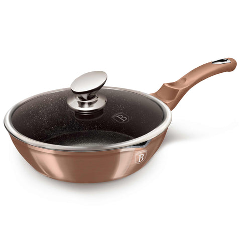 batería de cocina, BH/1517N, BH/1517WM, cocina, cookwareset, frypan, Metallic Line Rose Gold Edition, oro rosa, sartén, sartén honda, sartén honda 24 cm, sartén honda con tapa, Sartén honda con tapa 24cm, Metallic Line Rose Gold Edition, cookwareset, frypan