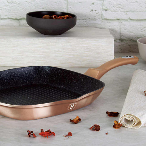  BH/1521N, BH/1521NPR, BH/1521WM, BH/1950, Sartén para parrilla de 28 cm, Oro rosa, Sartén para parrilla de 28 cm, Sartén, Sartén para freír, Sartén para parrilla, Batería de cocina, Cocina, Sartenes