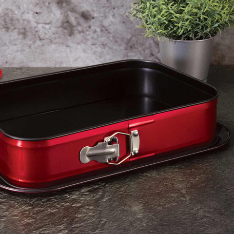 BH/1545A,BH/1545,Molde desmontable rectangular 39x27cm,Borgoña,Rojo,utensilios para hornear,molde desmontable rectangular,molde desmontable cuadrado,pasteles,acoplamiento,horneado,Molde desmontable