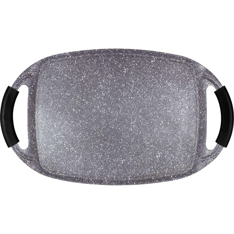  BH/1592, Plancha para asar 47cm, Gris, plancha para asar, parrilla, mango de silicona, Sartenes, Sartén para asar