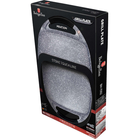  BH/1592, Plancha para asar 47cm, Gris, plancha para asar, parrilla, mango de silicona, Sartenes, Sartén para asar