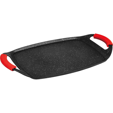  BH/1597, Plancha para asar 36cm, Burdeos, Rojo, plancha para asar, parrilla, mango de silicona, Sartenes, Sartén para asar