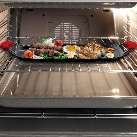  BH/1597, Plancha para asar 36cm, Burdeos, Rojo, plancha para asar, parrilla, mango de silicona, Sartenes, Sartén para asar