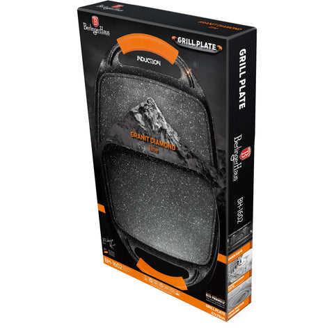  BH/1602, Plancha de parrilla 47cm, Negra, plancha de parrilla, parrilla, mango de silicona, Sartenes, Sartén de parrilla