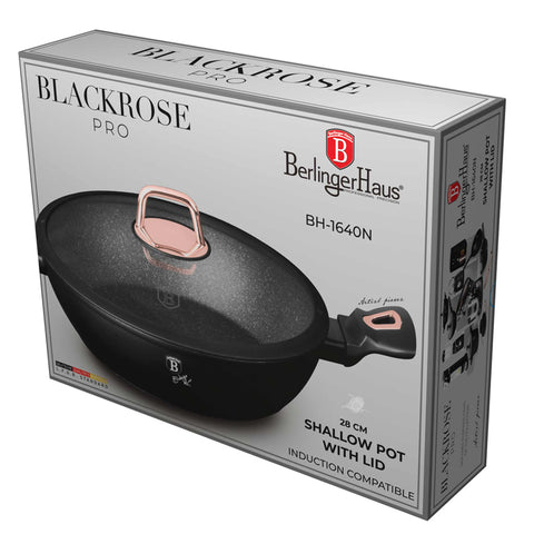  BH/1640N,BH/8356,Olla baja con tapa de 28 cm,Negro,Oro rosa,Olla baja de 28 cm,Olla baja,Olla baja con tapa,Olla,Utensilios de cocina,Cocina,Ollas y cazuelas