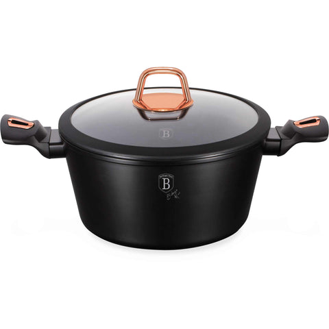  BH/1641N, BH/1641NW, BH/8357, Cacerola con tapa de 20 cm, Negro, Oro rosa, Cacerola de 20 cm, Cacerola, Olla, Cacerola con tapa, Batería de cocina, Cocina, Ollas y cazuelas
