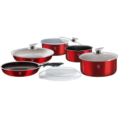  BH/1674, Juego de utensilios de cocina de 12 piezas, Borgoña, Rojo, Juego de utensilios de cocina de 12 piezas, Mango con cierre a presión, Utensilios de cocina inteligentes, Juego de utensilios de cocina, Ollas y sartenes, Juego de ollas y sartenes, Juego, Cierre a presión, Cocina, Utensilios de cocina, Ollas y cacerolas