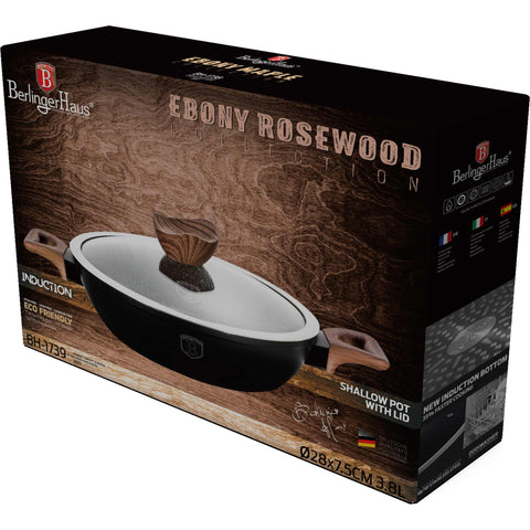  BH/1739, Olla baja con tapa 28cm, Palisandro, Negro, Olla baja 28 cm, Olla baja, Olla baja con tapa, Olla, Utensilios de cocina, Cocina, Ollas y cazuelas