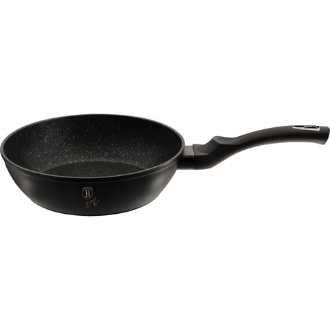 sartén, sartén honda, sartén honda con tapa, sartén, batería de cocina, cocinar, sartén honda de 24 cm, negro, plata, BH/1853, BH/1853NO