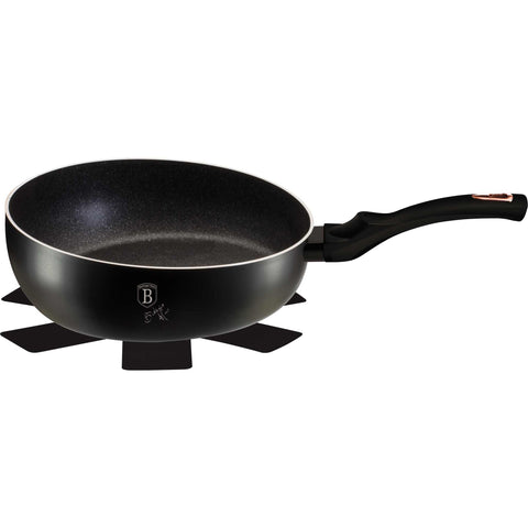 sartén, sartén abatible, sartén, batería de cocina, cocinar, sartén abatible de 26 cm, negro/oro rosa, RENEW, BH/1855F BH/1855NO-6, BH/1855NPR